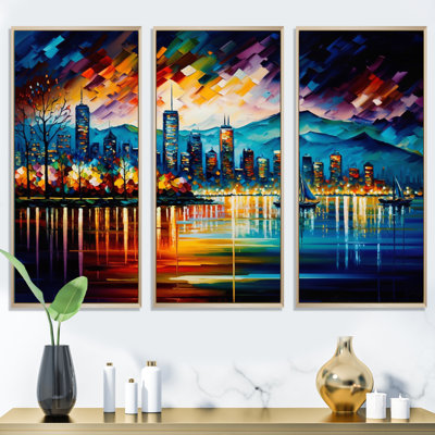 " Vancouver Skyline At Sunset I " 3 - Pieces