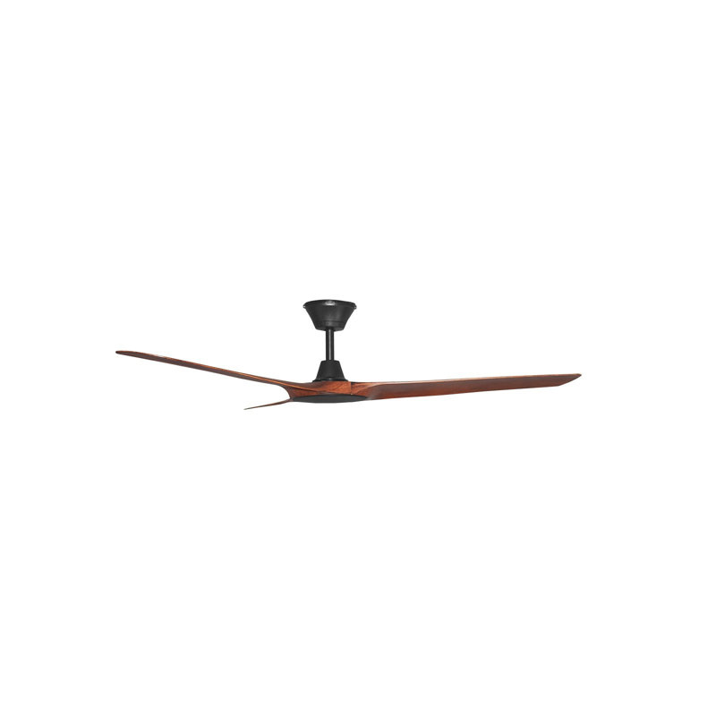 Abyss 56in 3-Blades Indoor/Outdoor Ceiling Fan with Remote Control, Oil Rubbed Bronze, Black