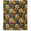 Plaid décoratif en flanelle à motif tournesol, couleur olive, 101,6 x 127 cm-135725825