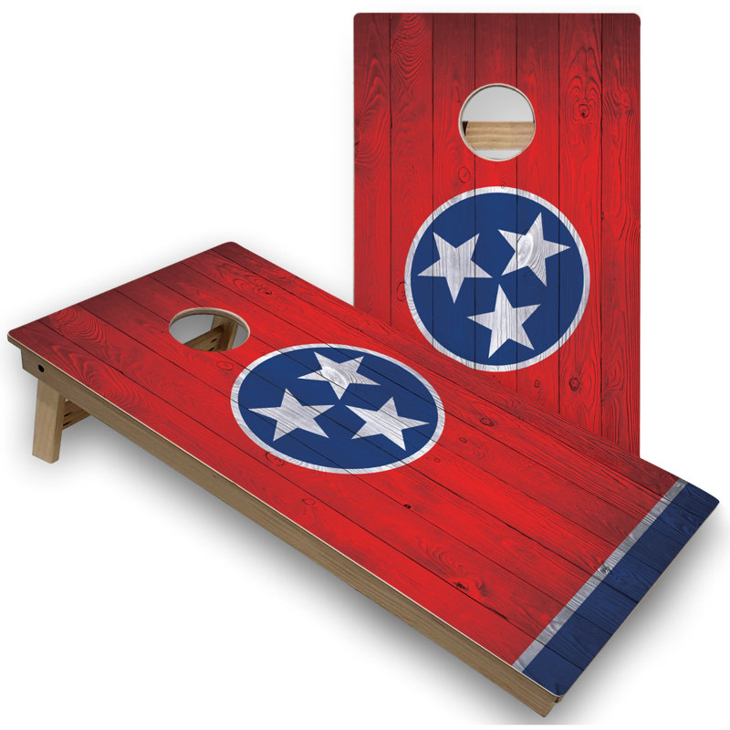 Planches de cornhole 2 'x 4' avec lumières DEL, Drapeau du Tennessee