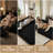 130" U-Shaped Modular Sectional Sofa, Deep Memory Foam, No Assembly Required, Black