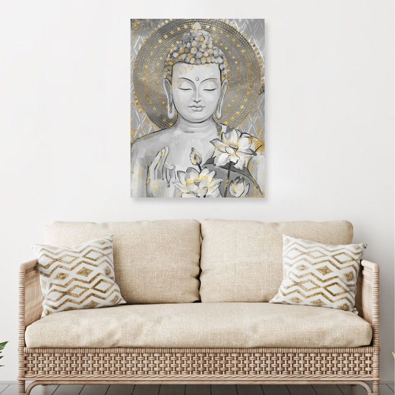 Grey Buddha 1 Piece Painting on MDF