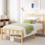 Structure de lit simple en bambou en bois TG, pied de lit haut, robuste, silencieux, sans sommier-2051320478