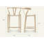 Tabouret de comptoir en frêne naturel