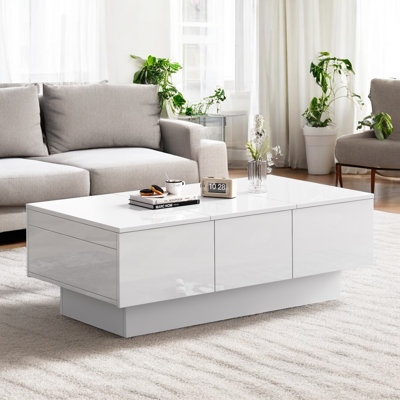 Amiena Pedestal Coffee Table with Storage