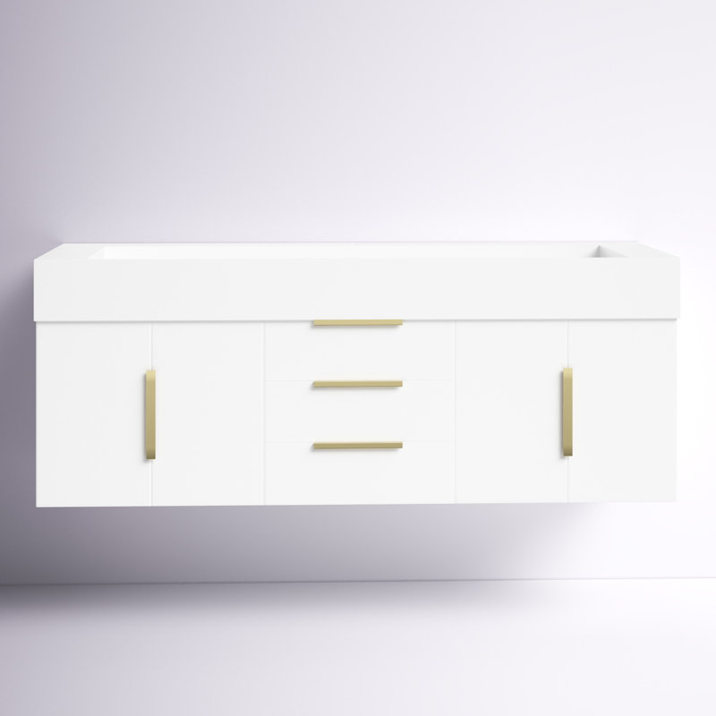 Glasgow 59'' Bathroom Vanity with Acrylic Top, White
