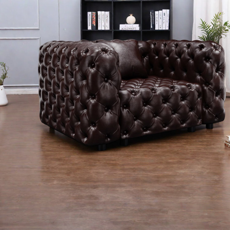 Fauteuil modulaire à compression en similicuir 48,4 pouces pour la maison
