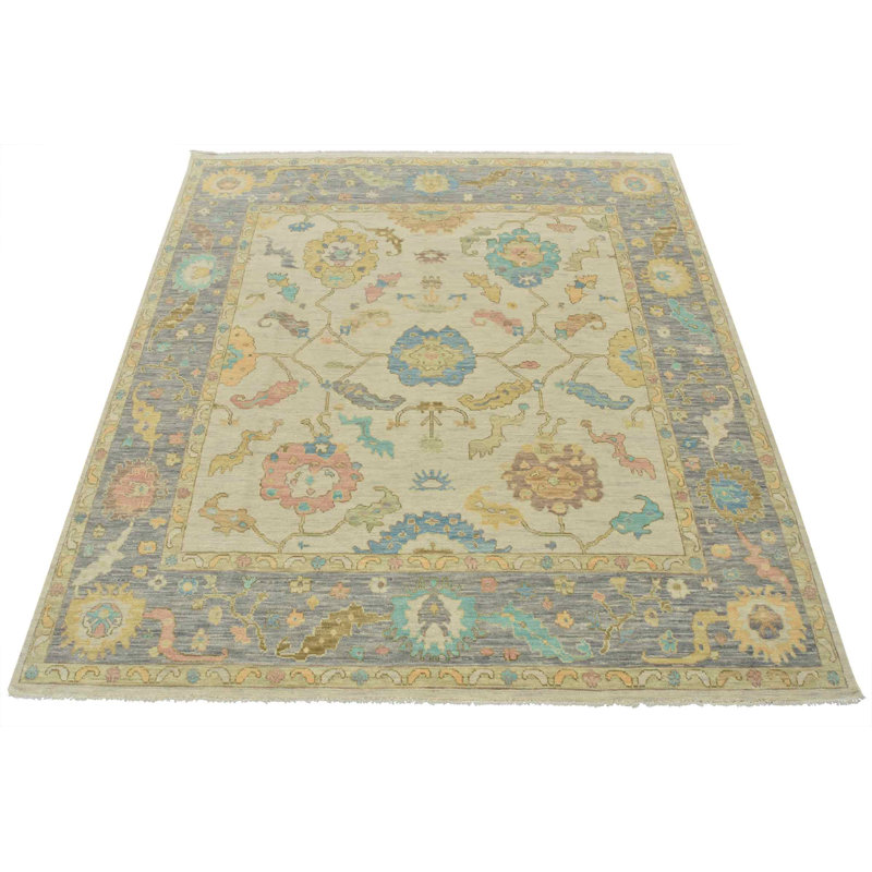 Tapis blanc nouvel âge en laine 10 pi 2 po x 10 pi 7 po Myann