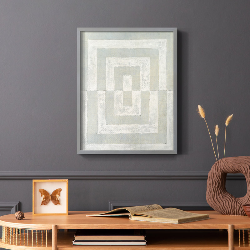 Reproduction encadrée Inner Hall II - bois massif, H 10 po x l 8 po, Gris