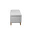 Ample banc de rangement avec fonction de fermeture en douceur et armoire rectangulaire en bois massif gris