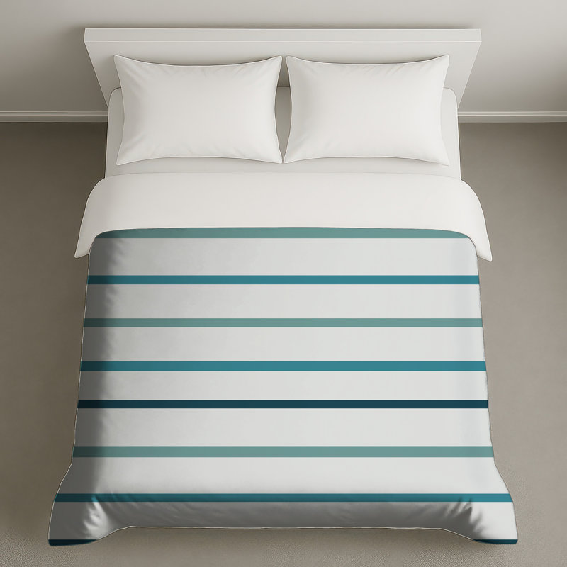 Housses de couette à rayures bleues et blanches, Twin