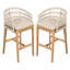 Ensemble de 2 tabourets de bar en bois avec corde Laguna