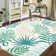 Leaf Machine Washable Rug for Living Room Bedroom Floral Non-Slip Area Rugs Plant Foldable Rugs for Playroom Office Kitchen Dinning Room Entryway