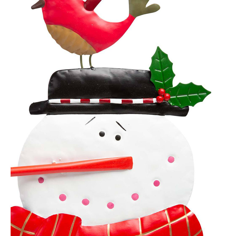 Snowman and Birds Garden Figurine