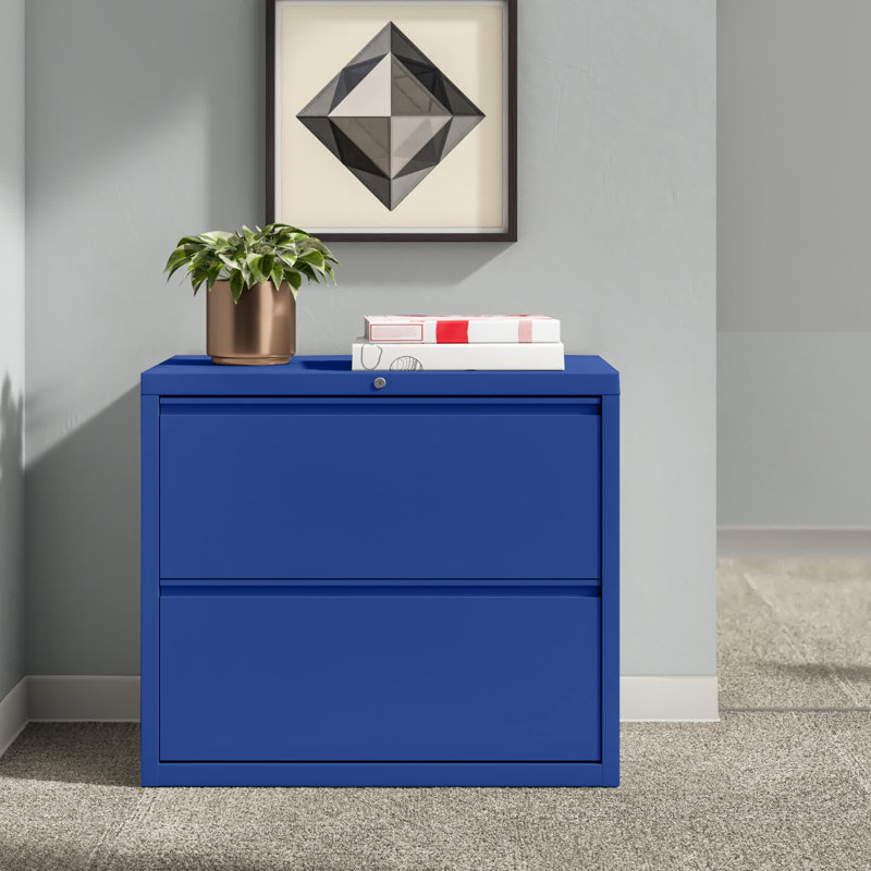36'' Wide 2 -Drawer Steel File Cabinet, Blue