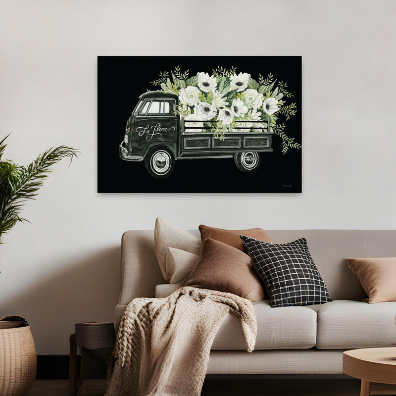 Art floral contemporain fantaisiste, H 32 po x l 48 po