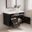 Meuble-lavabo mural en bois aggloméré 36 po à fermeture en douceur intégré avec tiroirs et lavabo simple en céramique à 3 trous 36 po-646743990