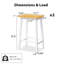 Chaises de bar en bois massif (lot de 2), hauteur 65 cm, blanches, avec repose-pieds, pour salle à manger.