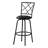 Bar Stool, Set Of 2, Swivel, Bar Height, Black Metal, Leather Look, Contemporary, Modern