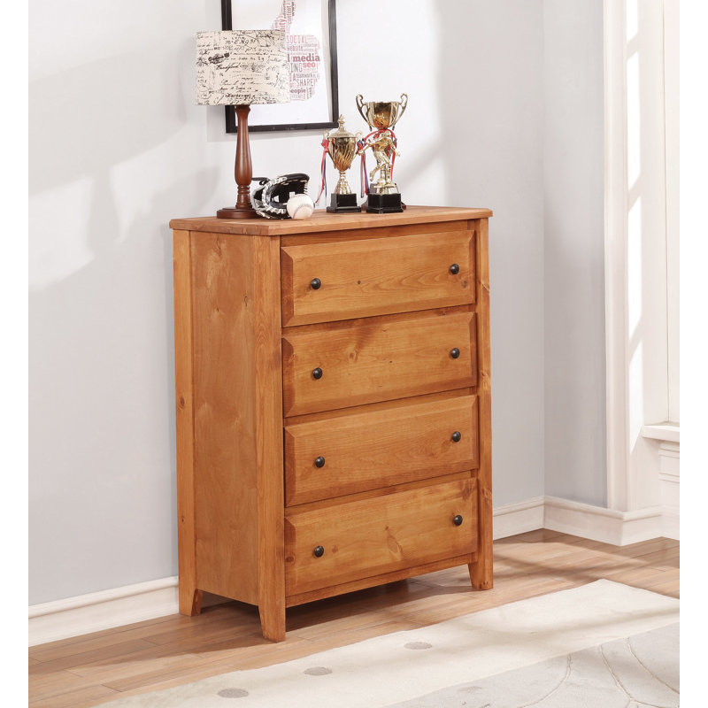 Commode 4 tiroirs Cassell, Ambre délavé