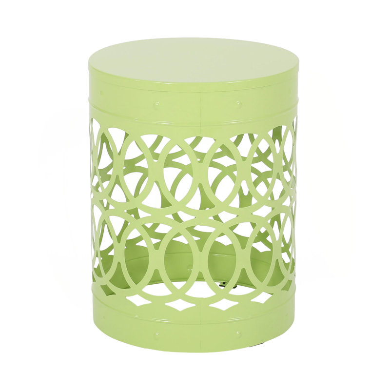 Outdoor Metal End Table -Large, Green