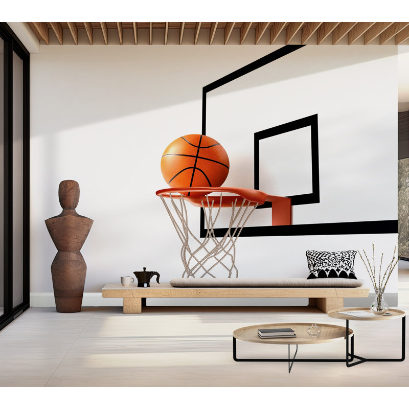 Murale pelez et collez de qualité supérieure - Action de panier de basketball, L 40 po x l 60 po