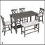 Ensemble de salle à manger 6 pièces à hauteur de comptoir avec table, tablette, 4 chaises et banc pour une salle à manger élégante-1460633511-1460633510-1460633509
