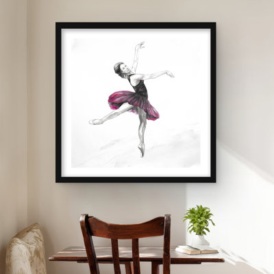 Petite ballerine rose | Reproduction encadrée matte pour la décoration intérieure