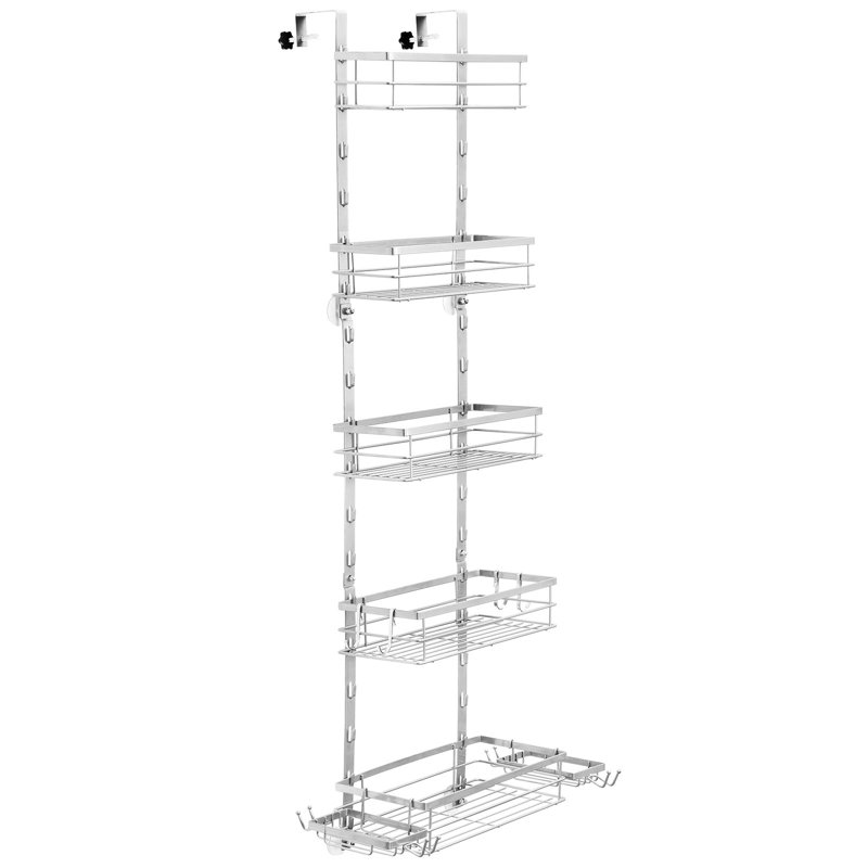 Bercher Drill / Screw Shower Caddy, Silver, 43.7" H x 12.6" W x 5.9" D