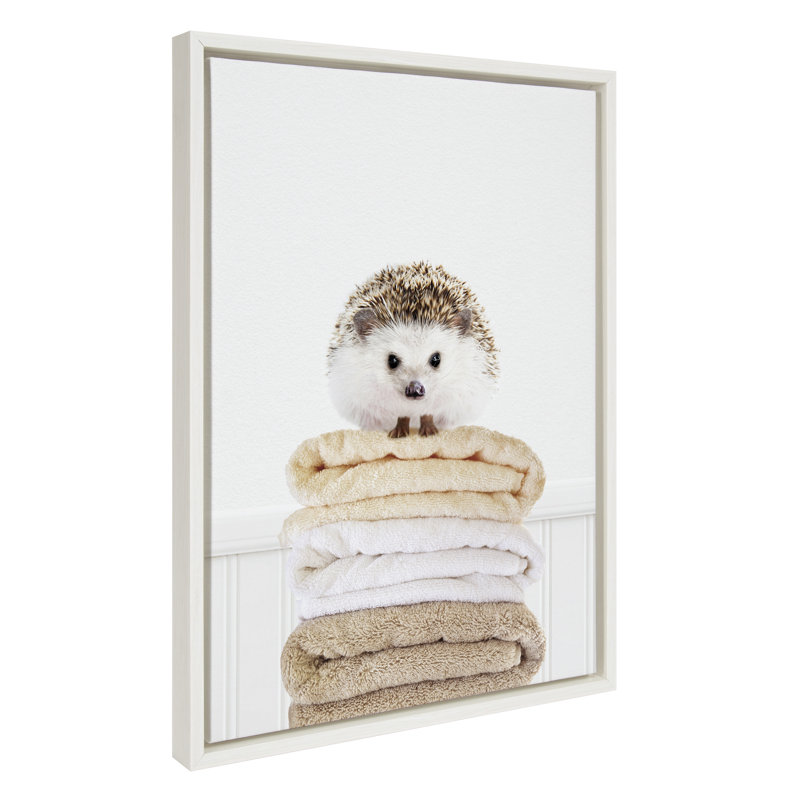 «Fold Hedgehog 1» par Amy Peterson, reproduction d'art sur toile encadrée, Blanc