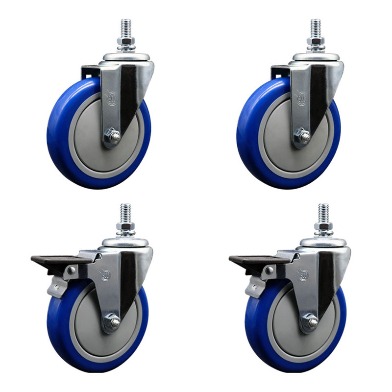 Polyurethane Wheel Swivel ½ Inch Threaded Stem Caster SCC