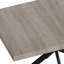 Table de salle à manger extensible rectangulaire, table de salle à manger rectangulaire rétro, table de salle à manger en fer fin noir à pieds croisés, avec boîte de rangement.