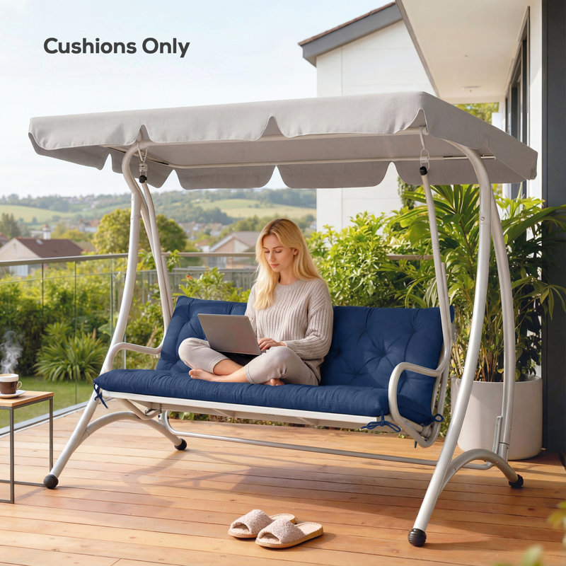 Outdoor Seat Cushion, Blue, 150 cm W x 98 cm D