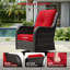 Ensemble de mobilier d'extérieur pour 4 personnes avec causeuse, chaises pivotantes, table d'appoint et coussin rouge-827588396