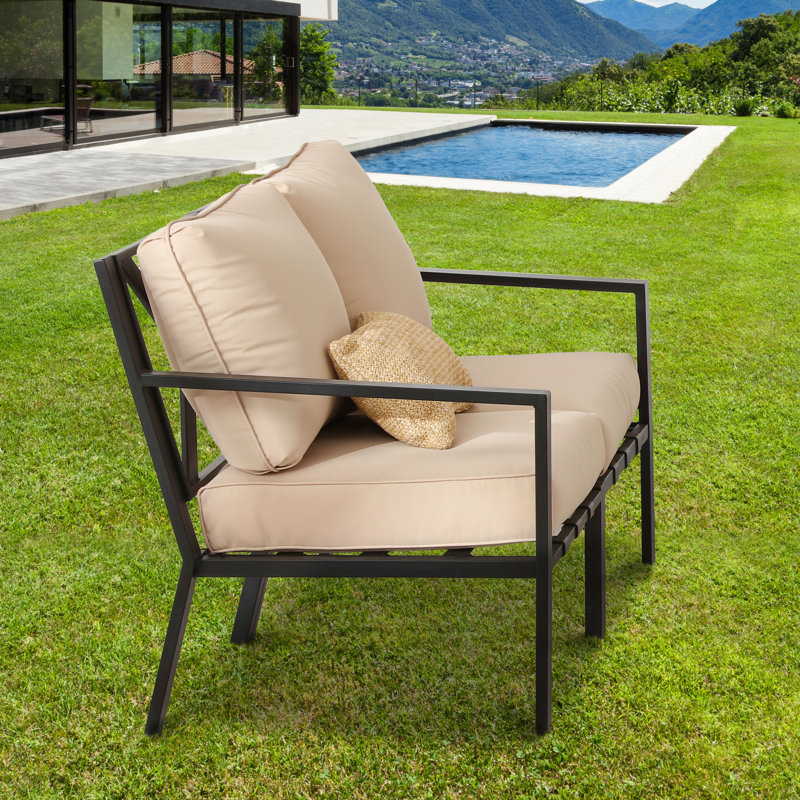 X-Back Col. 2-Piece Loveseat With Beige Cushions