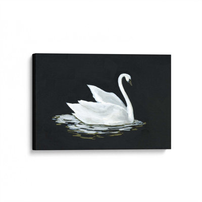 Silent Swan's Guide Canvas Print in a White Frame, 8" x 12"