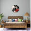 Horloge murale abstraite ventilateur en verre trempé, horloge murale décorative, horloge de style moderne, blanc crème et noir, décoration murale unique, pendaison de crémaillère-91300244-91300251