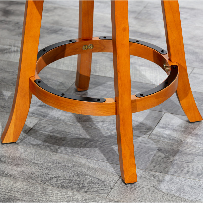 Tabouret pivotant à hauteur de comptoir de 24 po avec siège en tissu beige - option tendance Support délicat