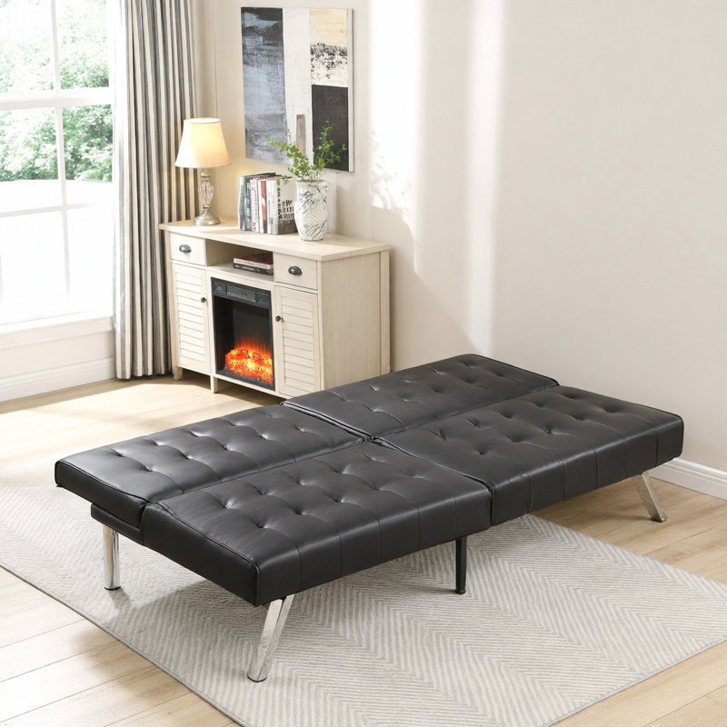 Sofa Bed Black Pvc