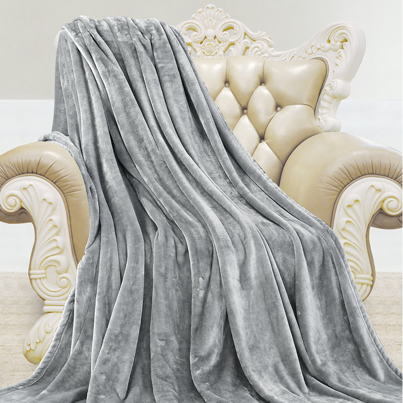  Couverture en velours brillant Microplush, Gris
