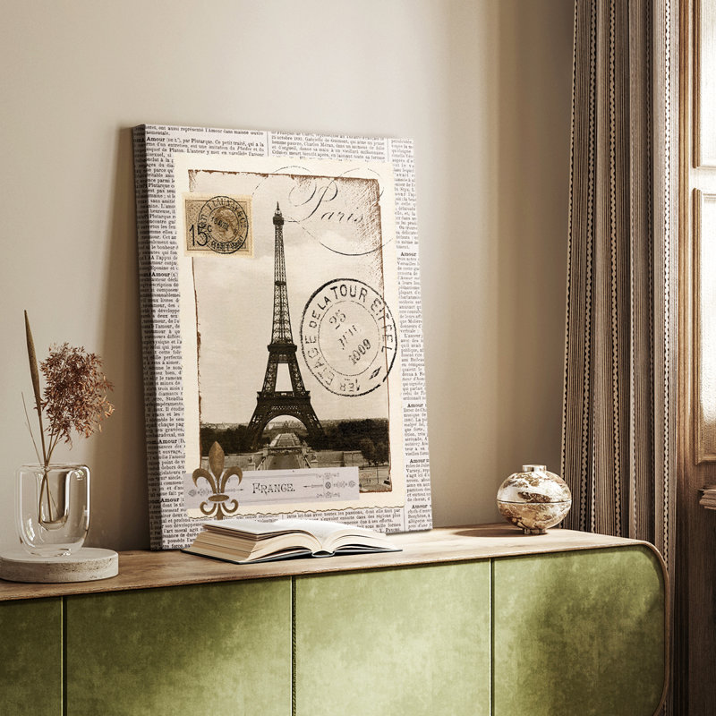 Souvenirs de Paris - Cavas enveloppés de galerie, H 27 po x l 18 po