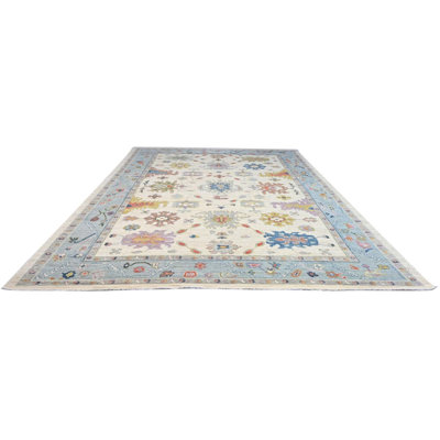 Oushak Collection, Transitional One-of-a-Kind Rectangle 10'3" X 14'2" Hand Knotted Area Rug