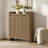 Modern Fluted Panel Shoe Storage Cabinet With 2 Doors Handle-Free And Adjustable Shelves-123065853-123844868