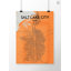 « Salt Lake City Map », impression d’art graphique orange-31737293