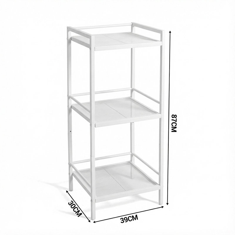 39cm W Metal Storage Rack, White