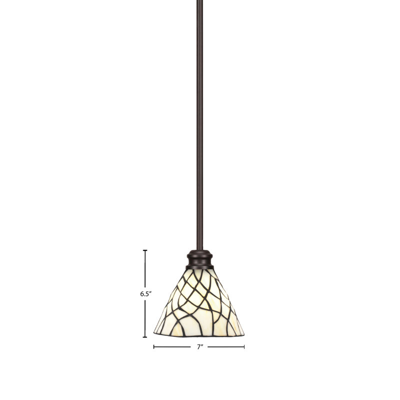 Mini-luminaire suspendu suspendu à la tige Edge avec finition en verre espresso 7 po Sandhill