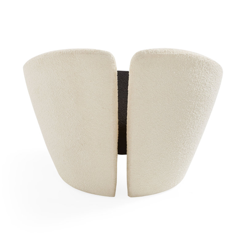 Marais Boucle Lounge Chair, Ivory/Ebony Boucle