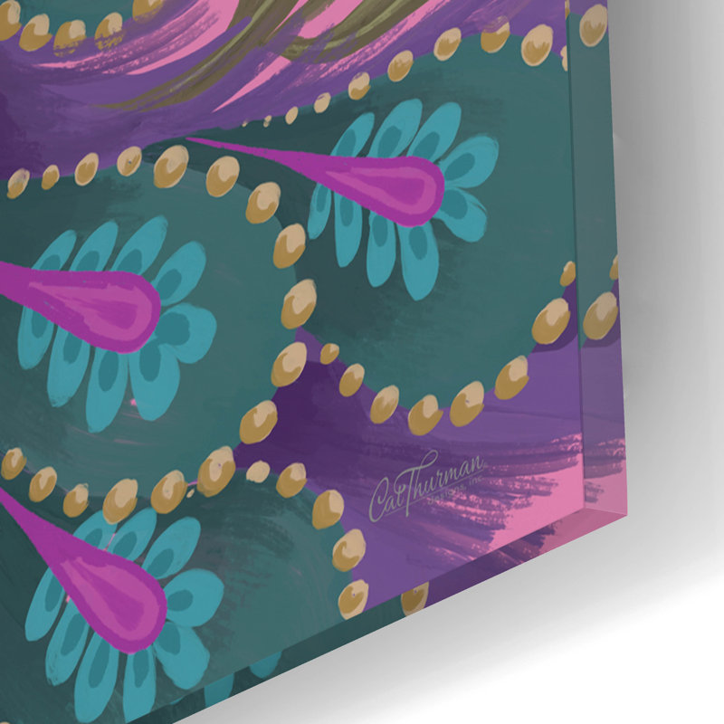 «Pretty Peacock» par Cat Thurman Designs, art mural en verre acrylique, 12 po x 16 po