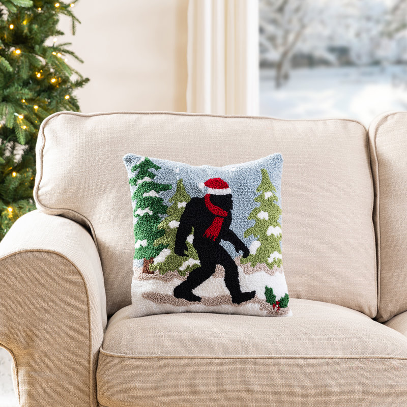 14"L Hooked Bigfoot Pillow