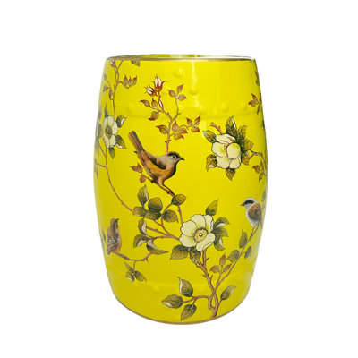 Flower and bird ceramic stool